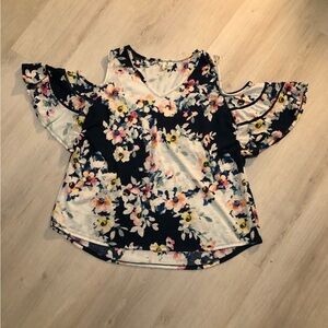 Floral Cold Shoulder Blouse